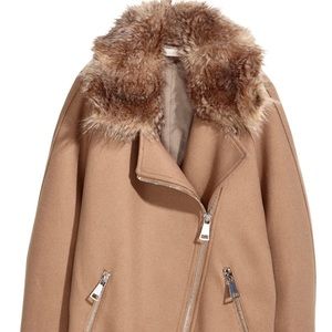 NWT CAMEL LONG BIKER JACKET